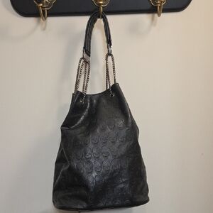 Black Embossed Skull Tote Bag (N23)